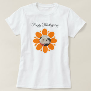 Cadre de fleurs orange mignonne pour T-shirt photo
