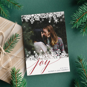 Cadre de flocon de neige   Carte photo de vacances