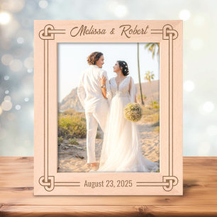 Cadre de mariage à noeud en forme de coeur en coin