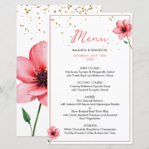 Cadre de mariage chic en rose et floral avec confe