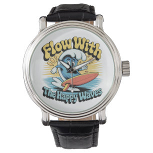 Cadre de montre Fleur avec les vagues heureuses