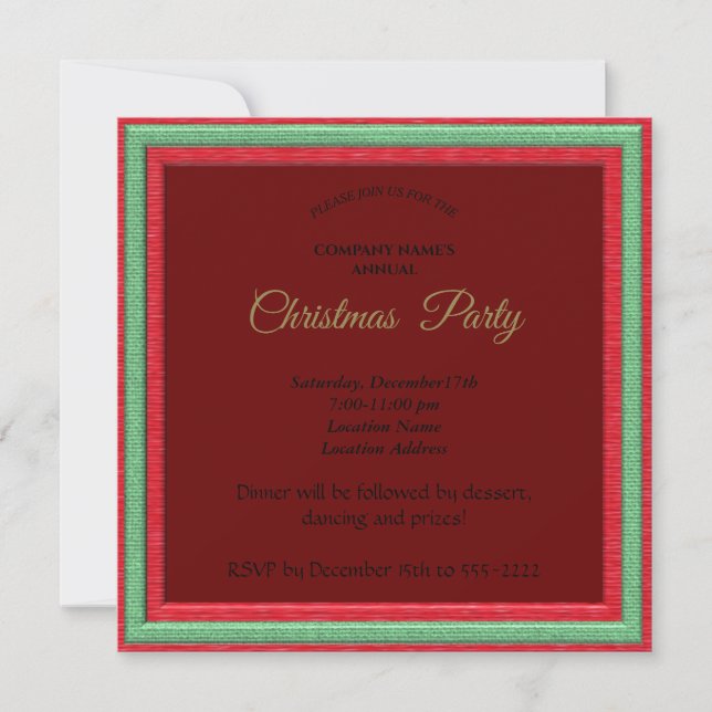 Cadre de Noël rouge élégant (Devant)