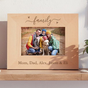 Cadre de photo de famille avec noms