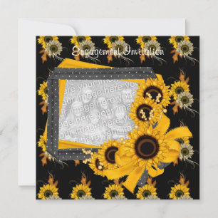 Cadre de photo de tournesol pour invitation de fia