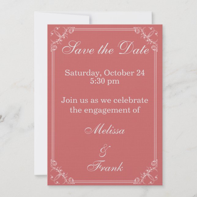 Cadre de Save the Date élégant (Devant)