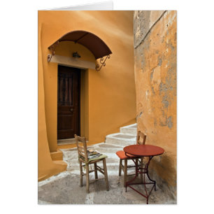 Cadre de table sur trottoir, La Canée, Crète, Grèc