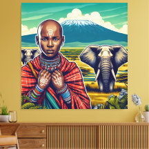 CADRE DE TOILE D'ART MASAI