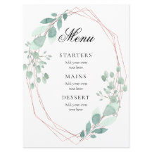 cadre de verdure délicat mariage Menu