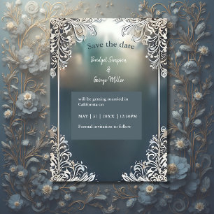cadre décoré bleu art déco mariage sécurité de la
