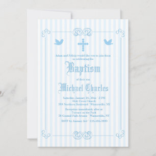 Cadre délicat Bleu Religieux Invitation