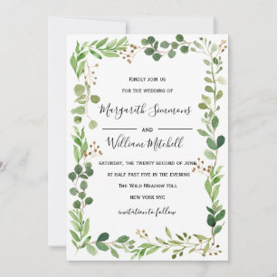 Cadre d'été Watercolor Faire-part de mariage