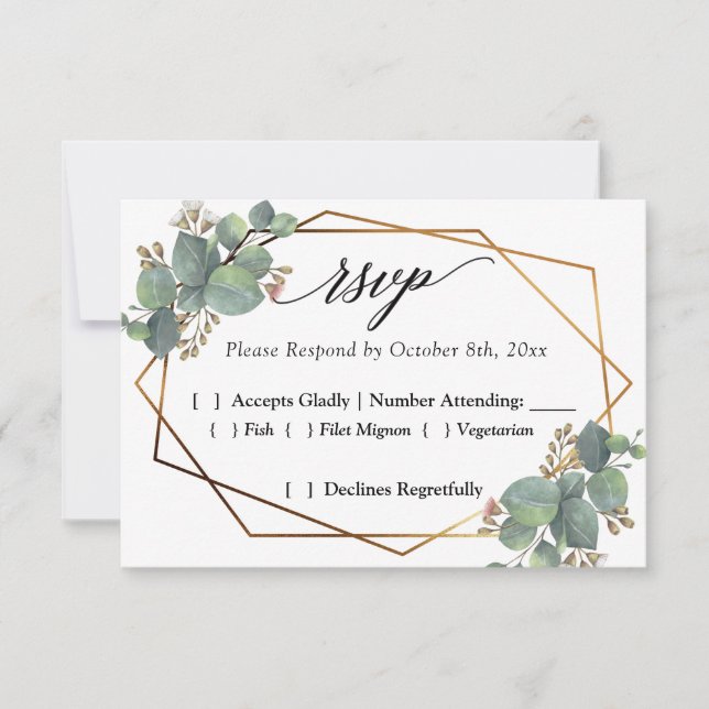 Cadre diagonale Eucalyptus RSVP (Devant)