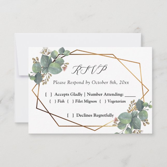 Cadre diagonale Eucalyptus RSVP (Devant)