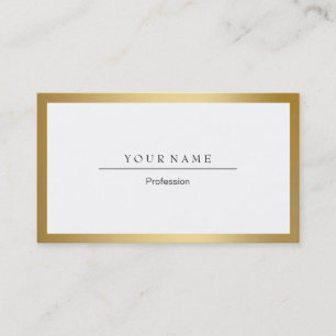 Cadre d'or Carte de visite métallique blanc minima