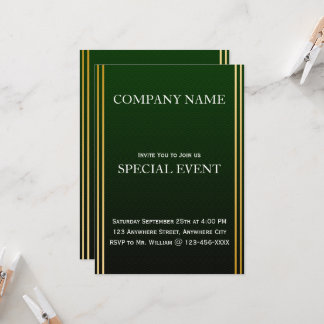 Cadre doré Carte d'invitation Green Corporate Part