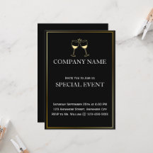Cadre doré Cheer Black Corporate Invitation Card