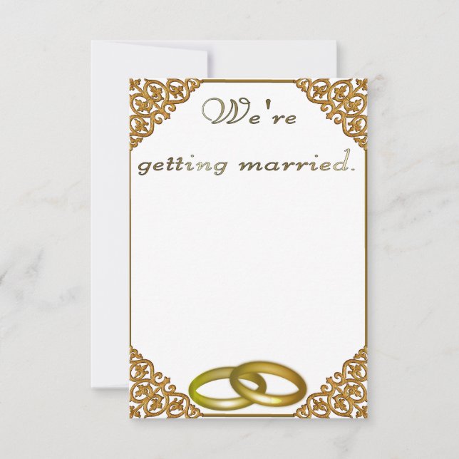 Cadre doré faire-part de mariage (Devant)