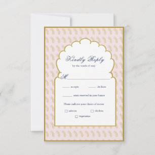 Cadre élégant Arc mariage indien rose Carte RSVP