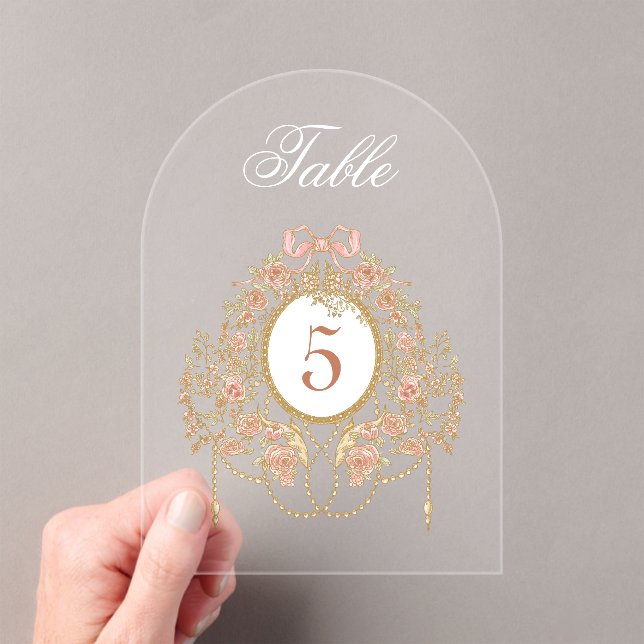 Cadre élégant numéro de table en acrylique (In situ (ordinateur de poche))
