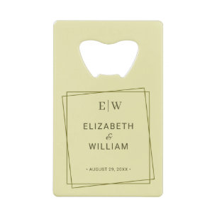 Cadre Élégant sur Mariage au Monogramme Jaune Céle