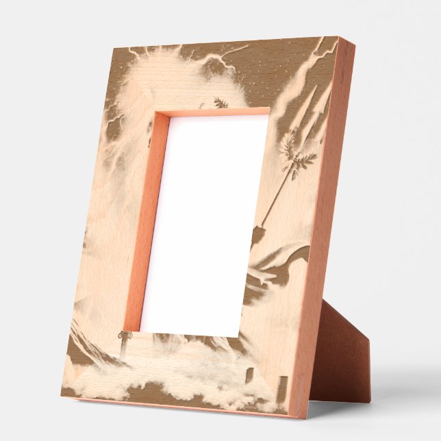 Cadre en bois gravé 4x6 - Photo en bois personnali (Gauche)