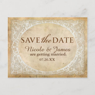 Cadre en dentelle vintage Faire-part de date de sa