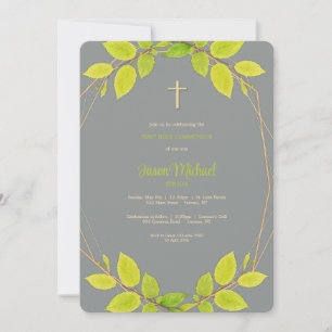 Cadre feuille Invitations religieuses