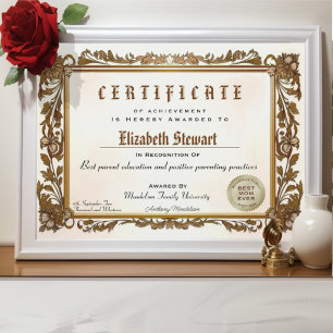 Cadre fleuri traditionnel élégant diplôme