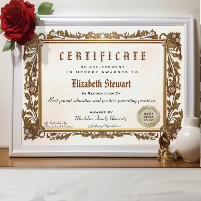 Cadre fleuri traditionnel élégant diplôme (Traditional classic flourish frame certificate diploma award.)