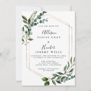 Cadre floral Enregistrer la date Invitation