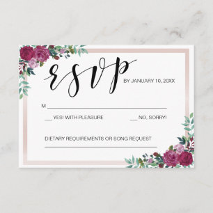 Cadre floral modèle de carte RSVP