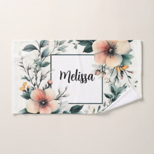 Cadre floral personnalisé, design aquarelle