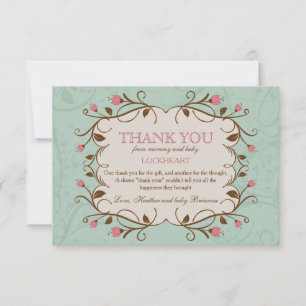 Cadre Floral Rose Merci
