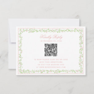Cadre floral rose pâle à blush doux RSVP avec code