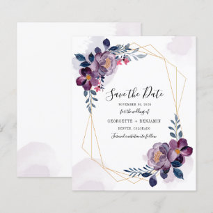 Cadre Géométrique Budget Floral Violet Économisez