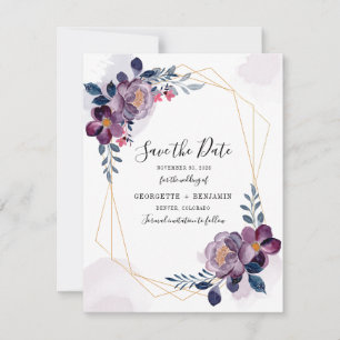 Cadre géométrique floral Fleurs violettes Sauvegar
