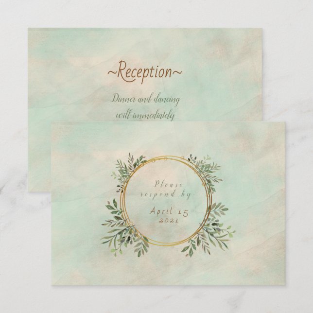 Cadre géométrique vert et or (Devant / Derrière)