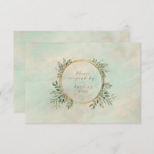 Cadre géométrique vert et or