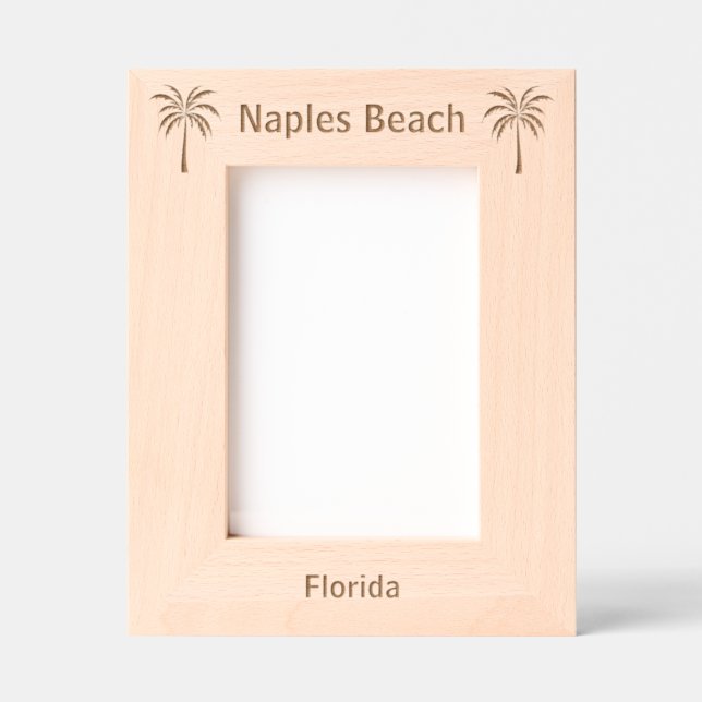 Cadre gravé au laser de Naples Beach Floride (Recto)