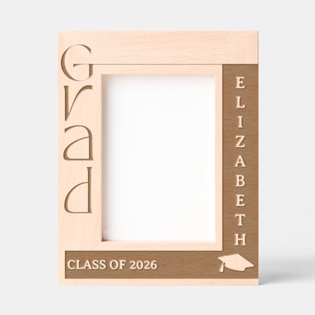 Cadre gravé au laser pour diplômé (Recto)