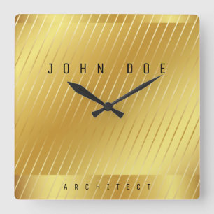 Cadre Horloge Murale Acrylique Carré Or Elégant