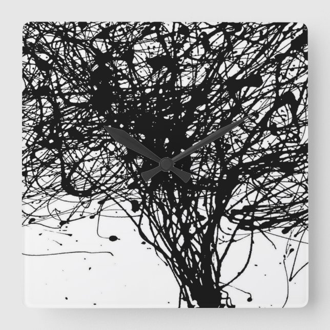 Cadre horloge murale encre noir blanc Cool (Recto)