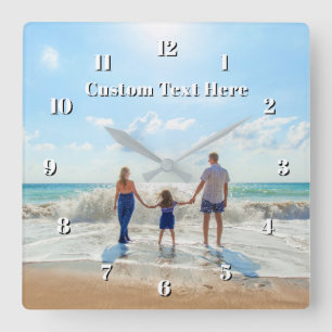 Cadre Horloge Murale Personnalisée Texte Famille