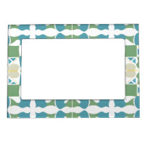 Motif géométrique abstrait en vert et bleu