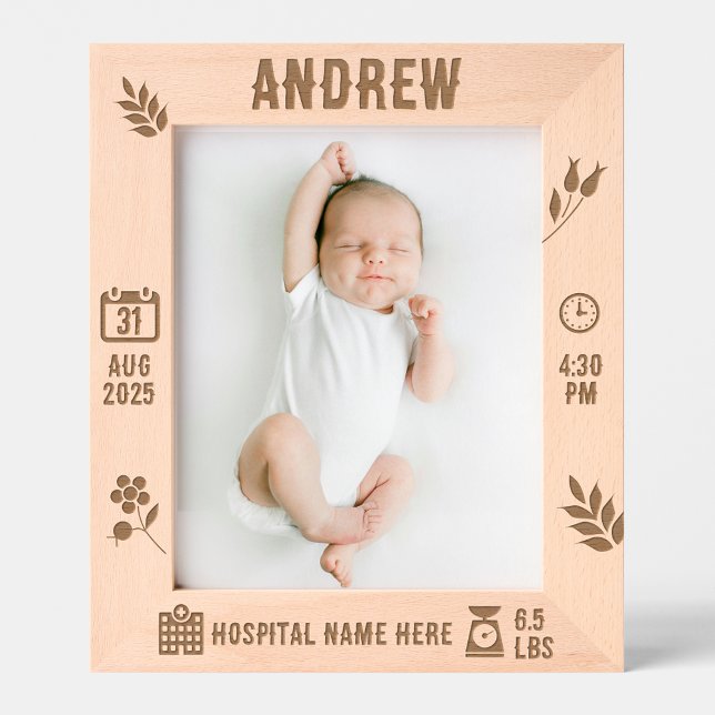 Cadre mémoire bébé personnalisé | DP7 (Personalized Frame, Custom Keepsake, Baby Decor, Engraved Frame, New Parent Gift, Nursery Decor.)