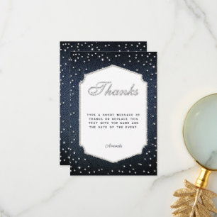 Cadre Merci Paillettes Strass Diamants Denim