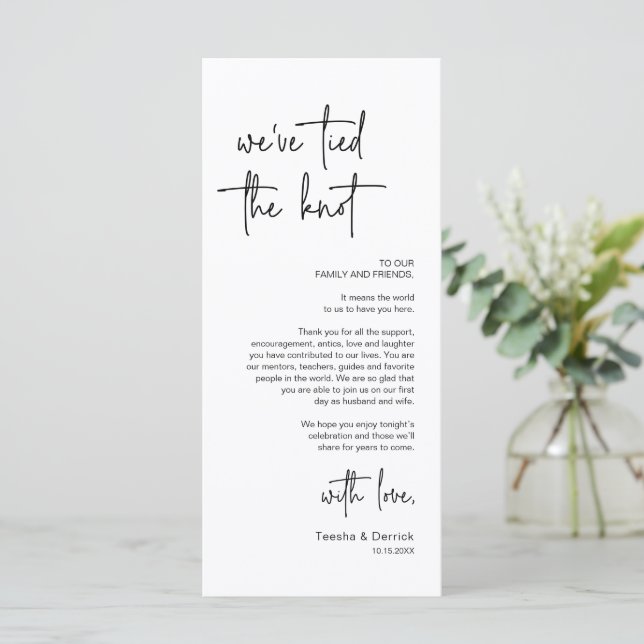 Cadre moderne Cadre Dîner Carte de remerciements (Debout devant)