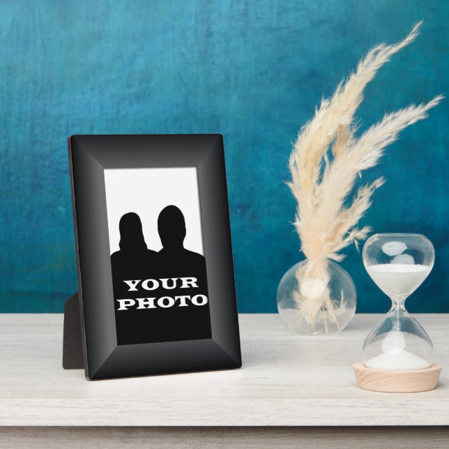Cadre noir Votre Photo 5 x 7 Plaque Verticale (Côté)
