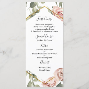 Cadre or avec rose quinceañera Menu Modèle