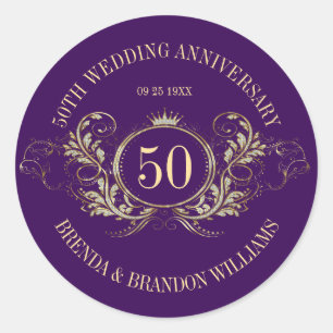 Cadre or et argent avec un Sticker Carré Couronne